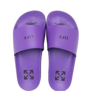 OFF-WHITE purple Slide Sandals- Off-white Off Stamp Slider Lilac Black
